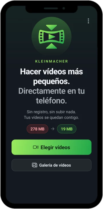 Pantalla de inicio de la app con el botón «Elegir vídeos»