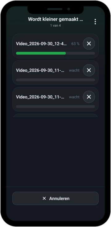 Voortgang: vier van de vijf video's zijn al kleiner gemaakt